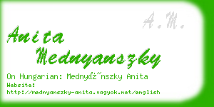 anita mednyanszky business card